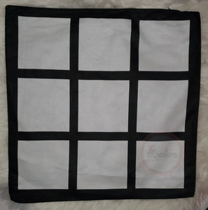 9 Panel Photo  (one-sided) Plush Pillow Case Cover (Sublimation Blank)