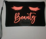 Small (4"x7") Pre-Decorated Makeup/Cosmetic Bag - Black