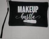 Small (4"x7") Pre-Decorated Makeup/Cosmetic Bag - Black